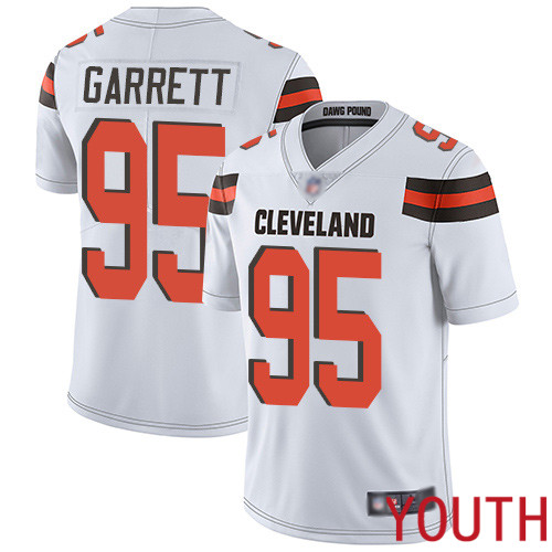 Cleveland Browns Myles Garrett Youth White Limited Jersey #95 NFL Football Road Vapor Untouchable->youth nfl jersey->Youth Jersey